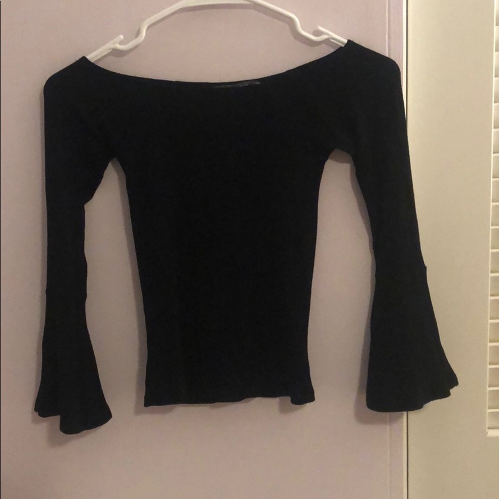 Billabong on/off shoulder stretch knit flare top